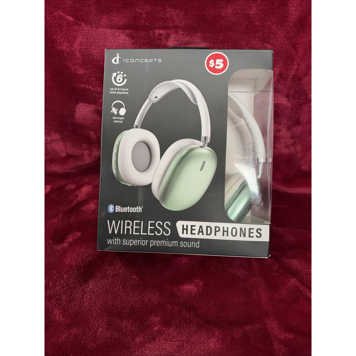 iConcepts Wireless Bluetooth Over-Ear Headphones Headband Green/White