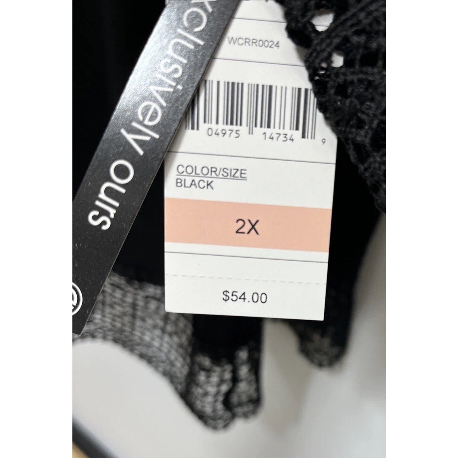 Studio Works Burnout cardigan sweater, Black with lace & sleeve trim, NWT 2X