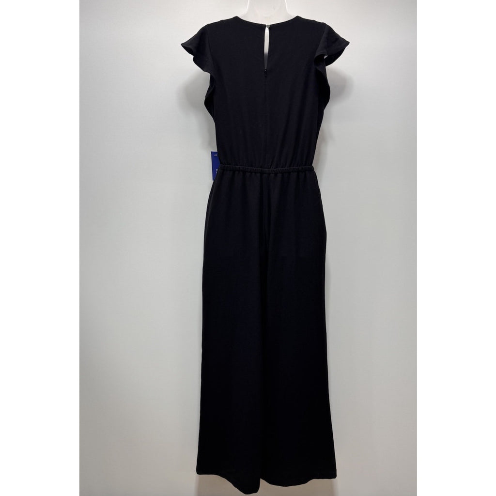 Apt 9 Black Flutter Short Sleeve Jumpsuit Women’s Size Small