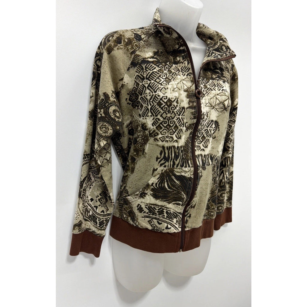 Y2k Onque Casual Jacket Size M Multi Print Boho