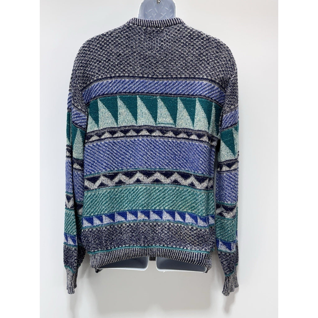 Vtg Reed St James Sweater Geometric Abstract Pullover 90s Made In USA Men’s XL
