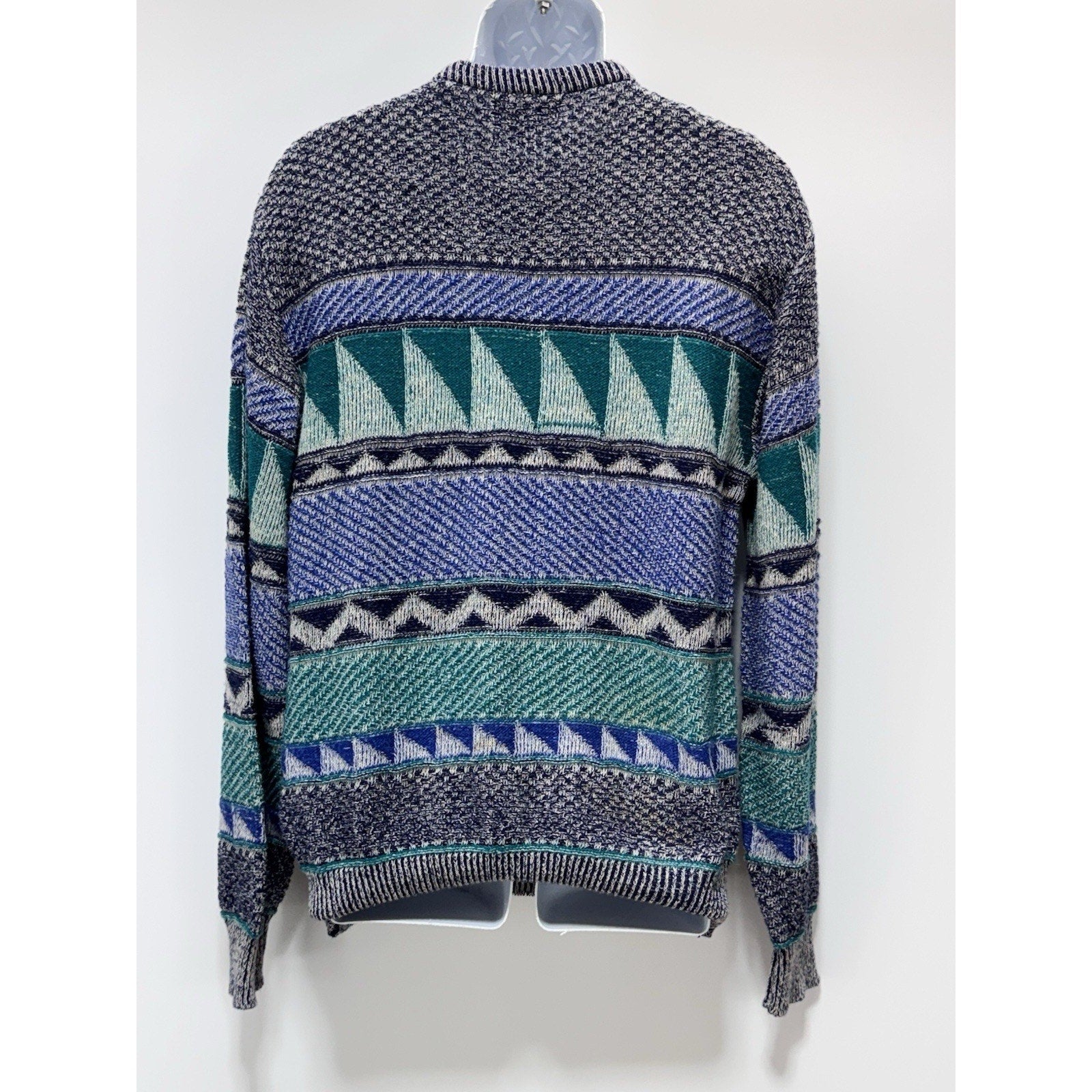 Vtg Reed St James Sweater Geometric Abstract Pullover 90s Made In USA Men’s XL