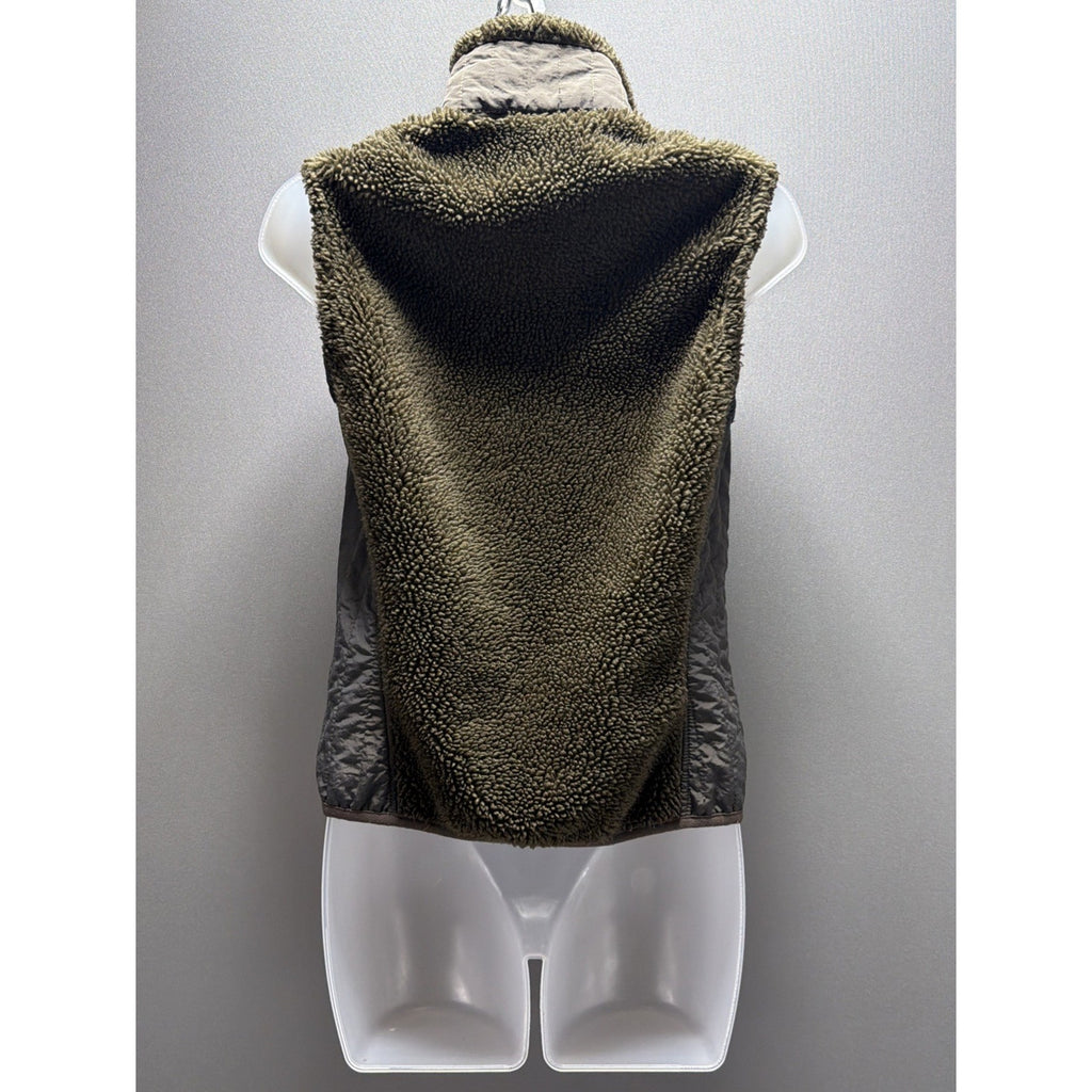 Patagonia Womens Deep Pile Retro Vest BROWN Sherpa Fleece Full Zip Jacket Size S