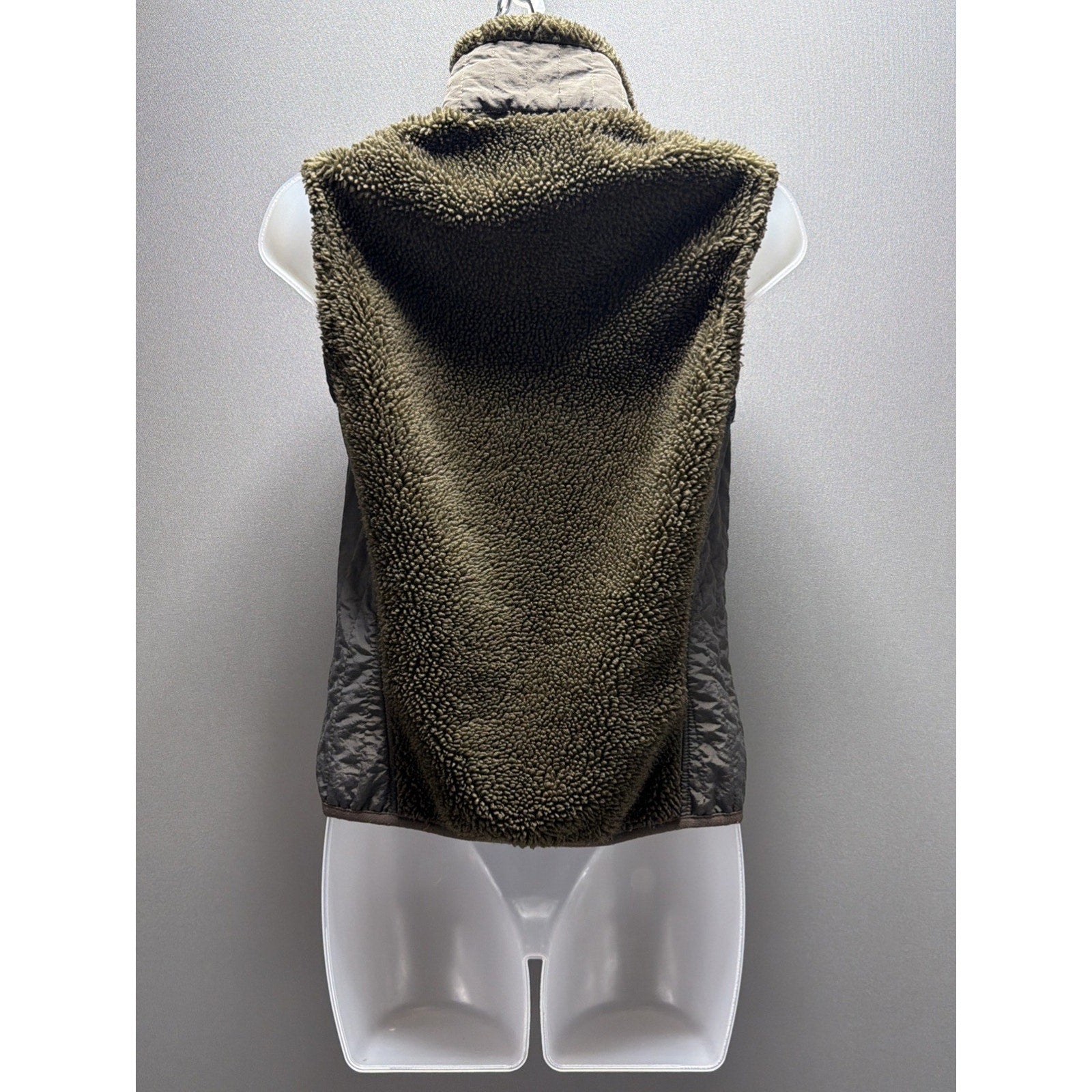 Patagonia Womens Deep Pile Retro Vest BROWN Sherpa Fleece Full Zip Jacket Size S