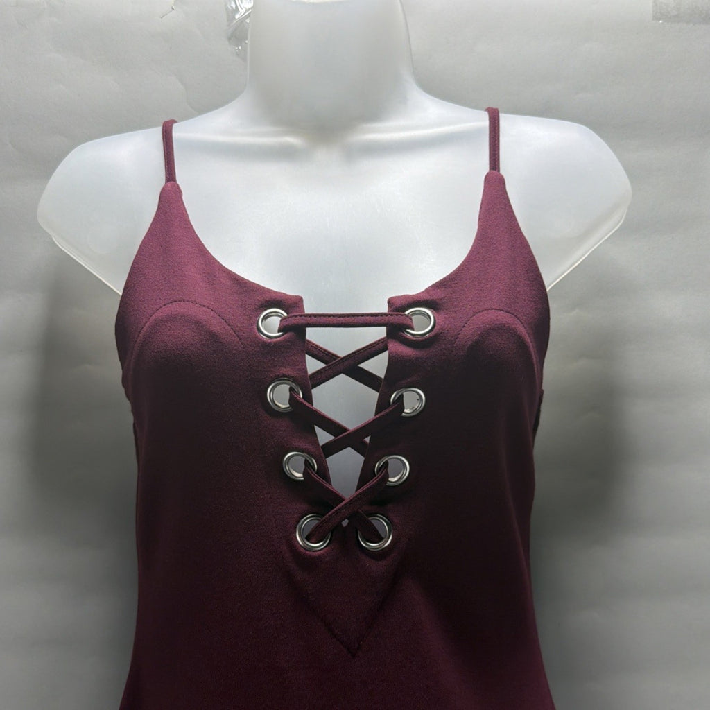 Haute Monde burgundy red cocktail party dress size Small Stretch