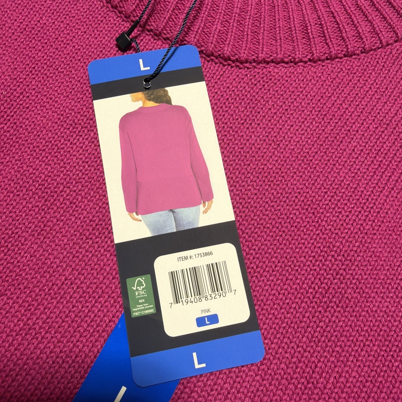 NWT GAP Sweater Women's Size Large Pink Crew Neck Long Sleeve Comfy Oversized