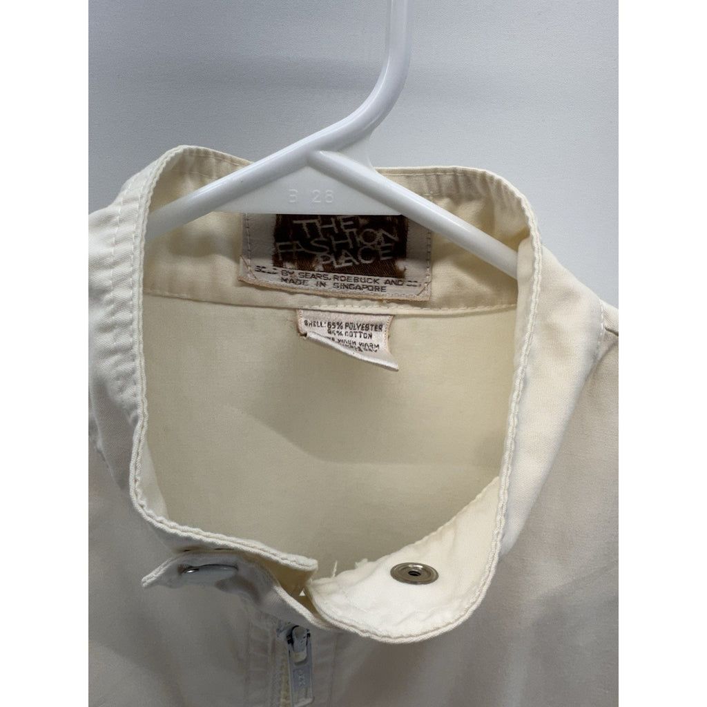 Vintage The Fashion Place Sears Roebuck and Co. Lined Jacket Size Large Cream