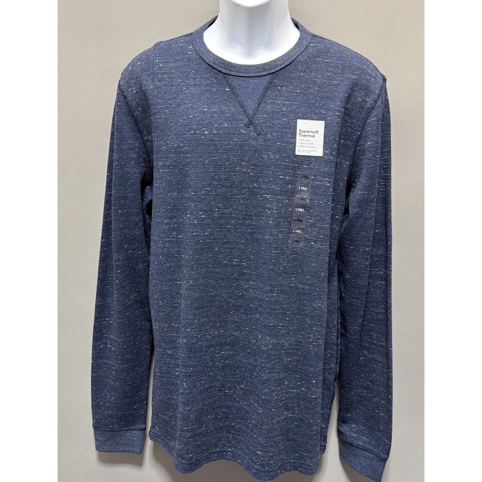 Sonoma Men’s The Supersoft Thermal Shirt Blue Natural Stretch Large Tall NWT