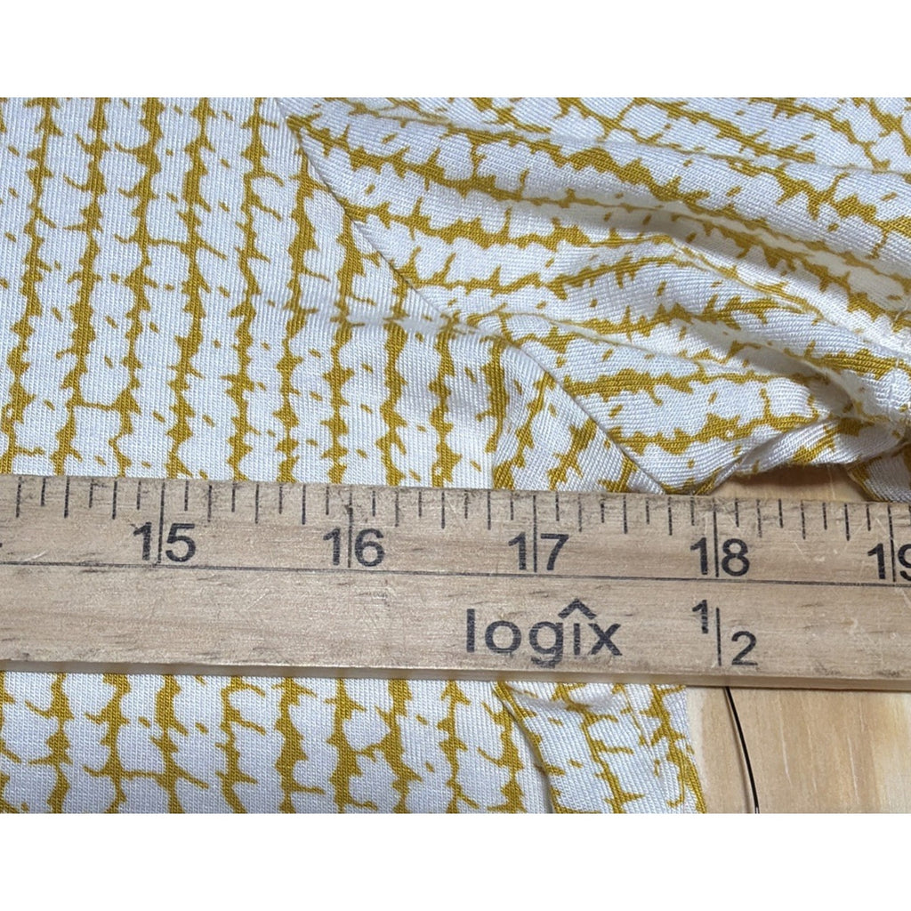 APT 9 Women's Essential Tee Shirt Top Medium Yellow White Twists Design New