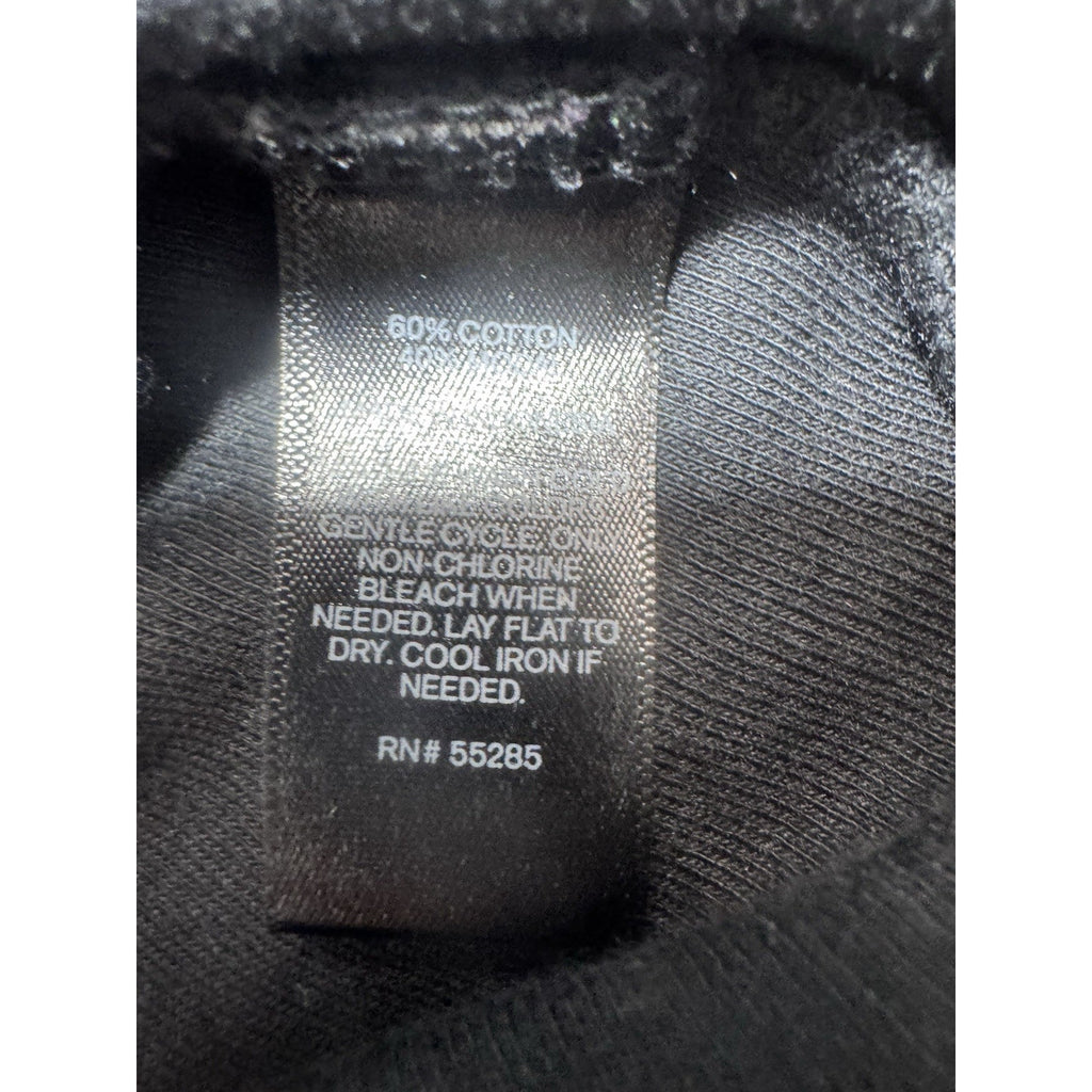 EXPRESS SEXY BASIC DARK Black TOP- 3/4 SLEEVE -FRONT DESIGN Women’s Size Large