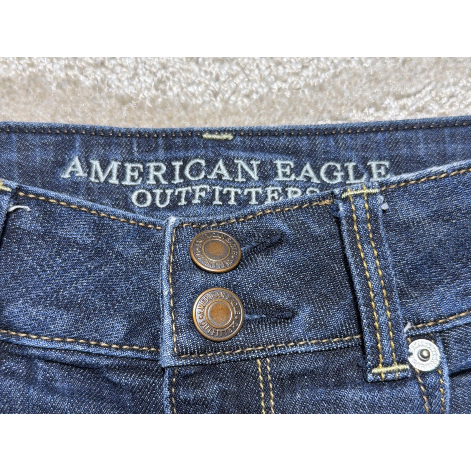 Womens AE American Eagle Artist Cropped Capri Stretch Dark Crop Denim Jeans 4 R