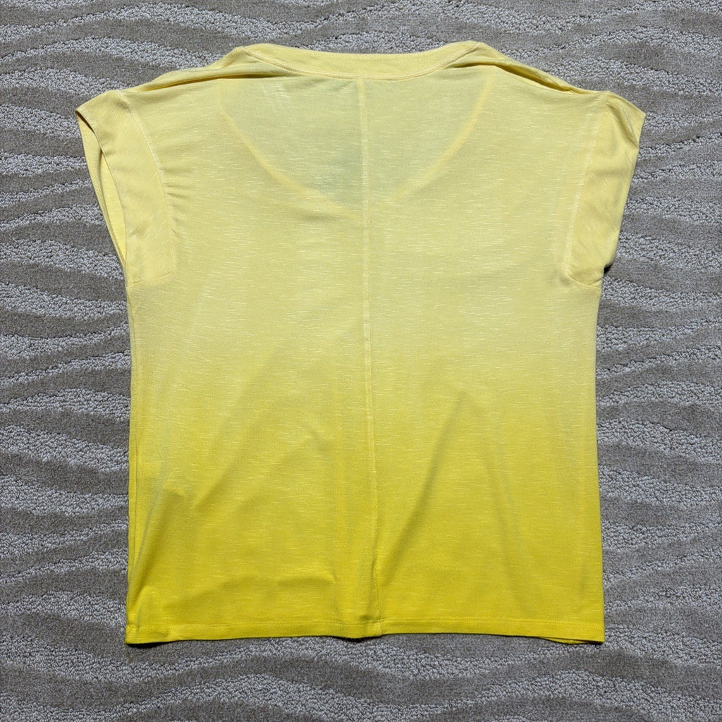 WHITE HOUSE BLACK MARKET Morning Sunshine V Neck Cap Sleeve Blouse NWT Size M