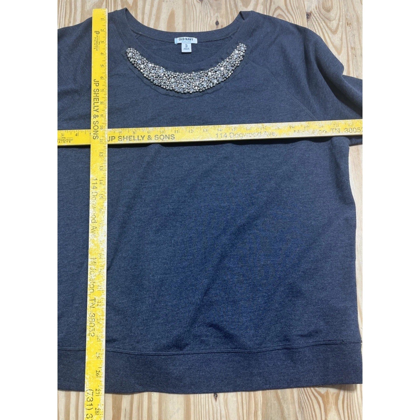 Old Navy Size XL Gray Beaded Long Sleeve Sweater Women’s