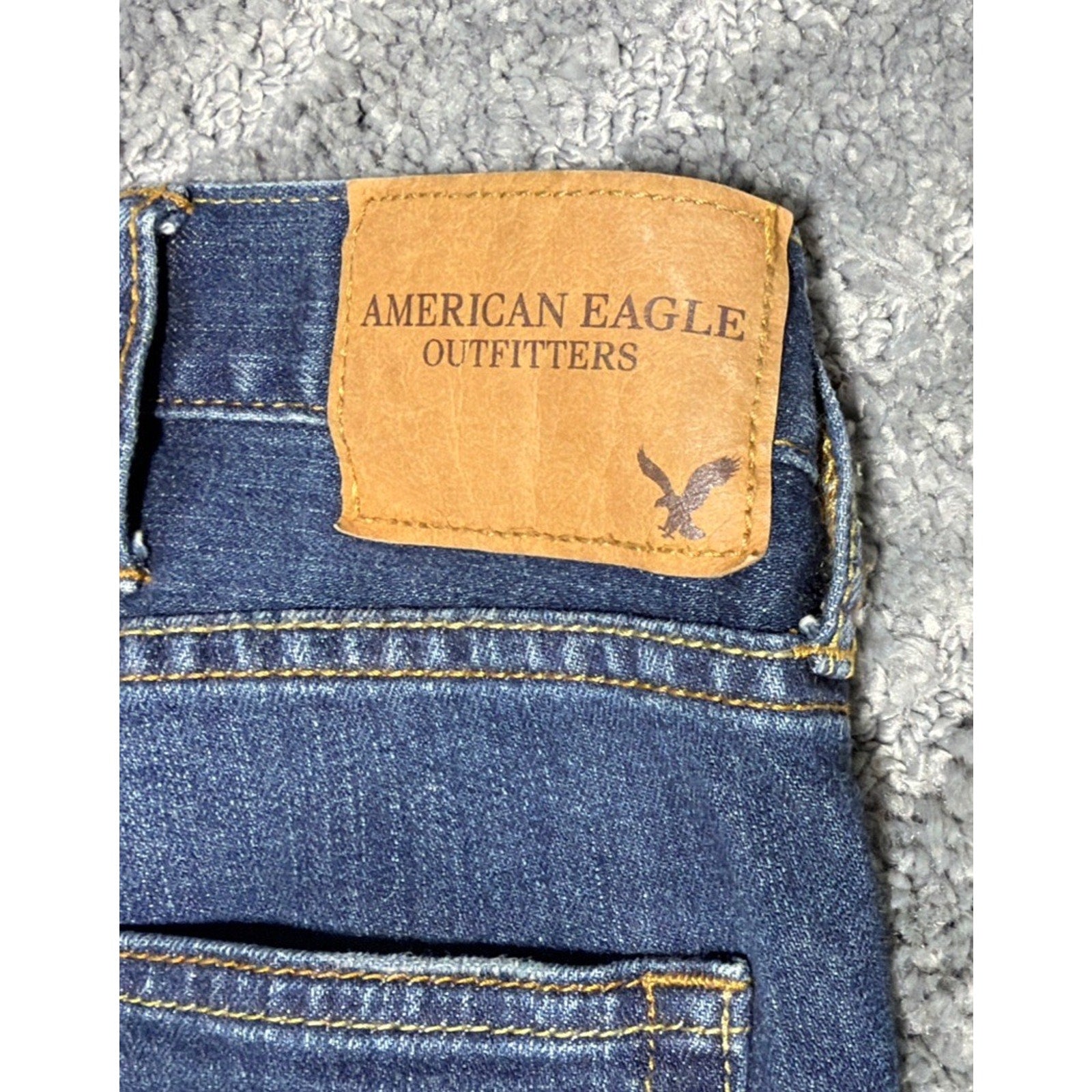 American Eagle Mens Original Skinny Dark Wash Denim Blue Jeans 38x32 Excellent