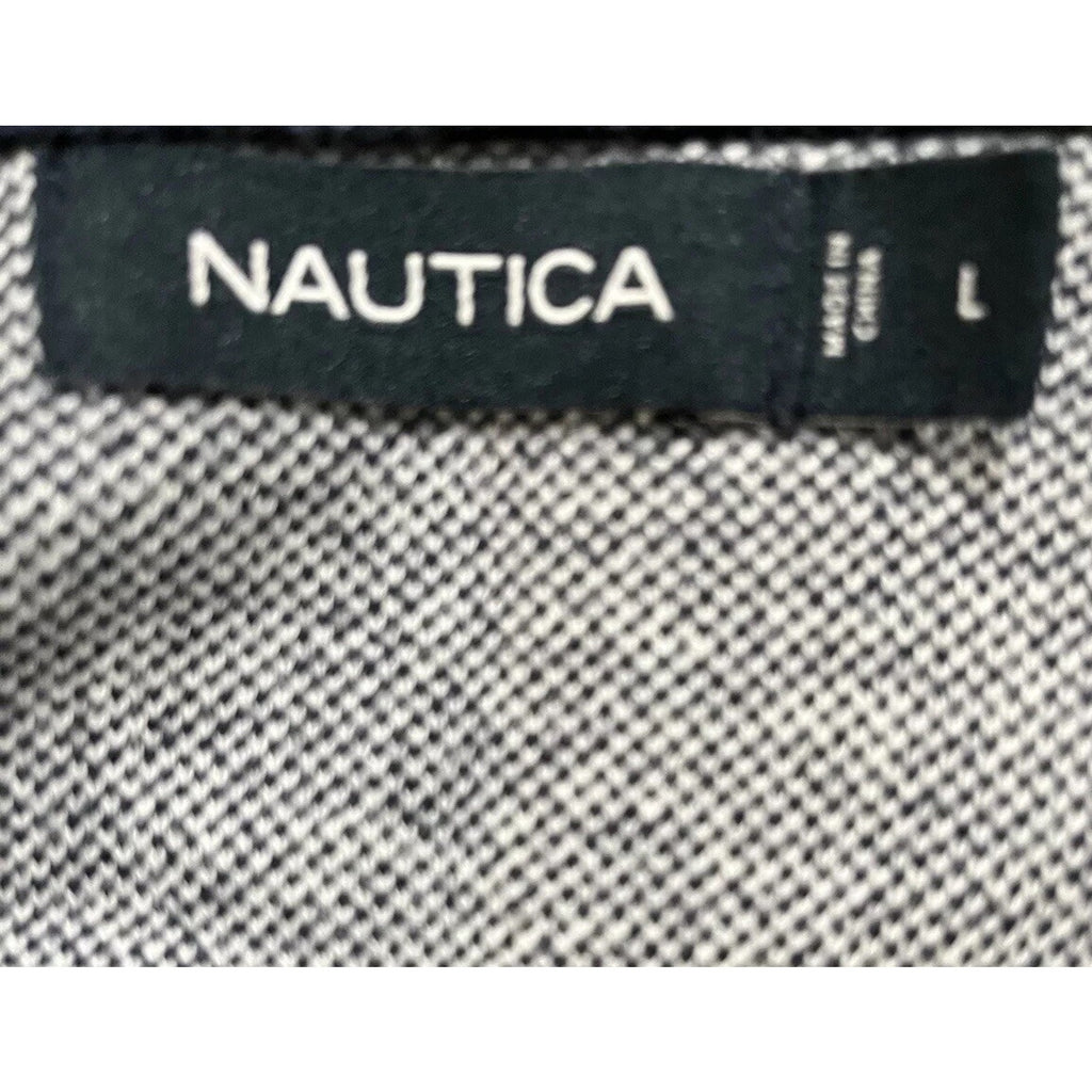 Nautica Men’s Standard long Sleeve Stripped Sweater Woodrift Flax L EUC