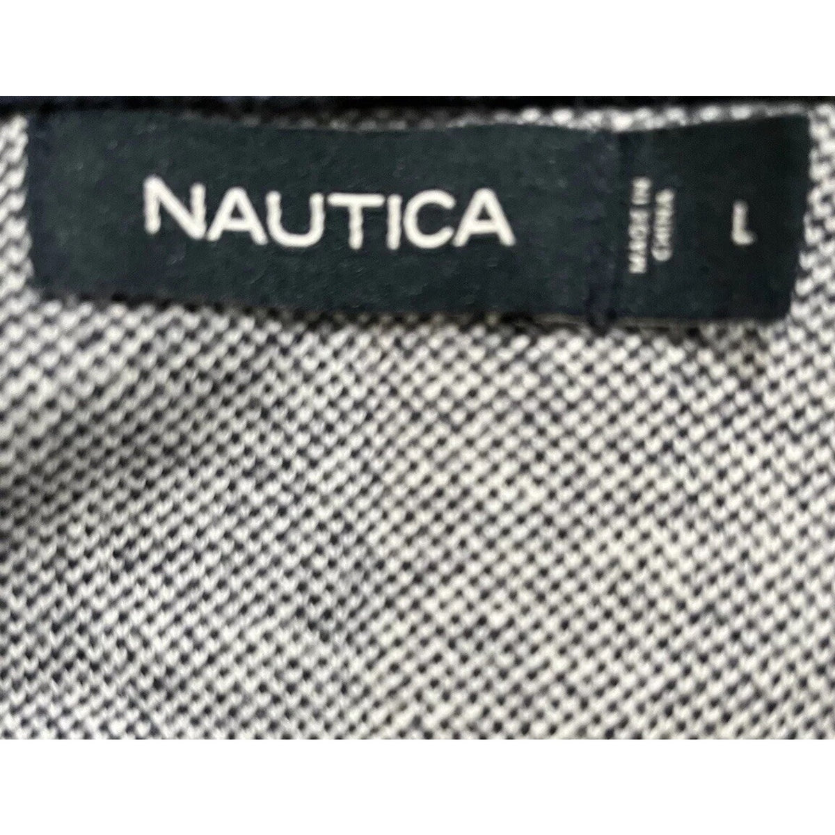 Nautica Men’s Standard long Sleeve Stripped Sweater Woodrift Flax L EUC