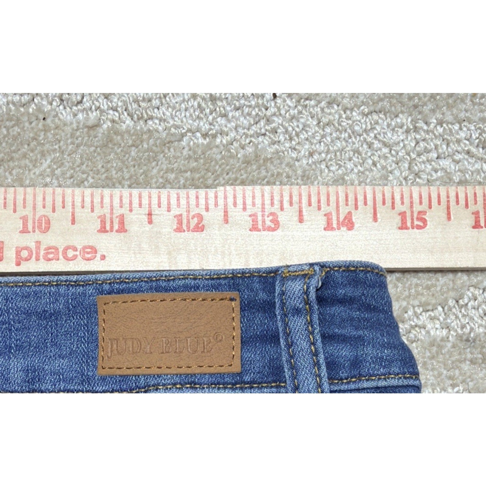 Judy Blue Jeans Womens 9/29 Blue Denim Super Flare Stretch Distressed Raw Hem