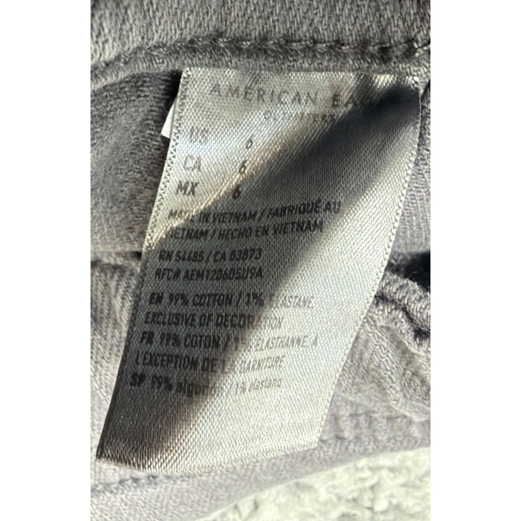 American Eagle Low Rise Denim Tomgirl Gray Shorts Womens Sz 6 New