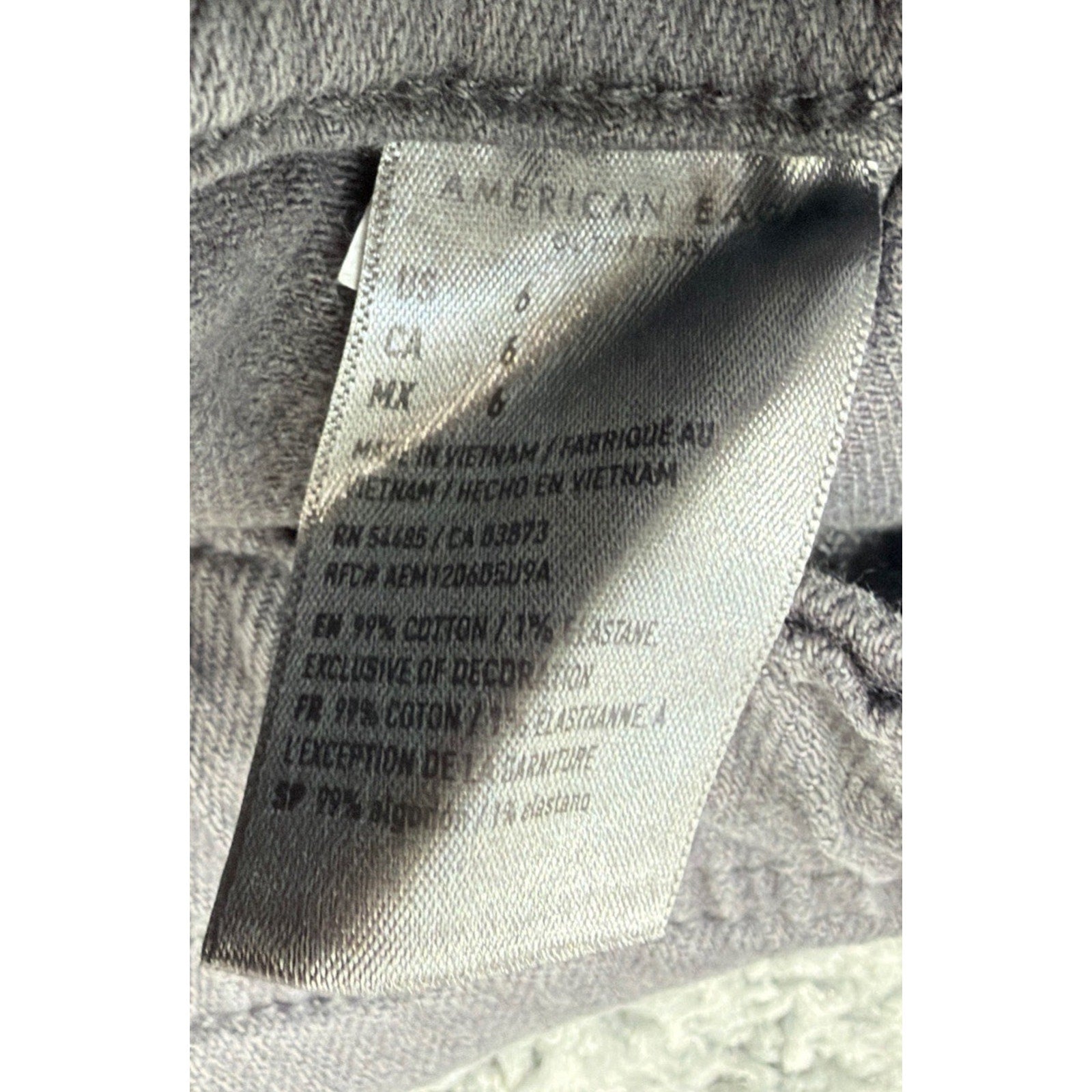 American Eagle Low Rise Denim Tomgirl Gray Shorts Womens Sz 6 New