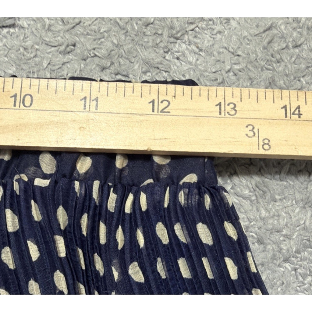 New Forever 21 Skirt Navy Blue Polka Dots Accordion Pleat Women’s Junior’s S