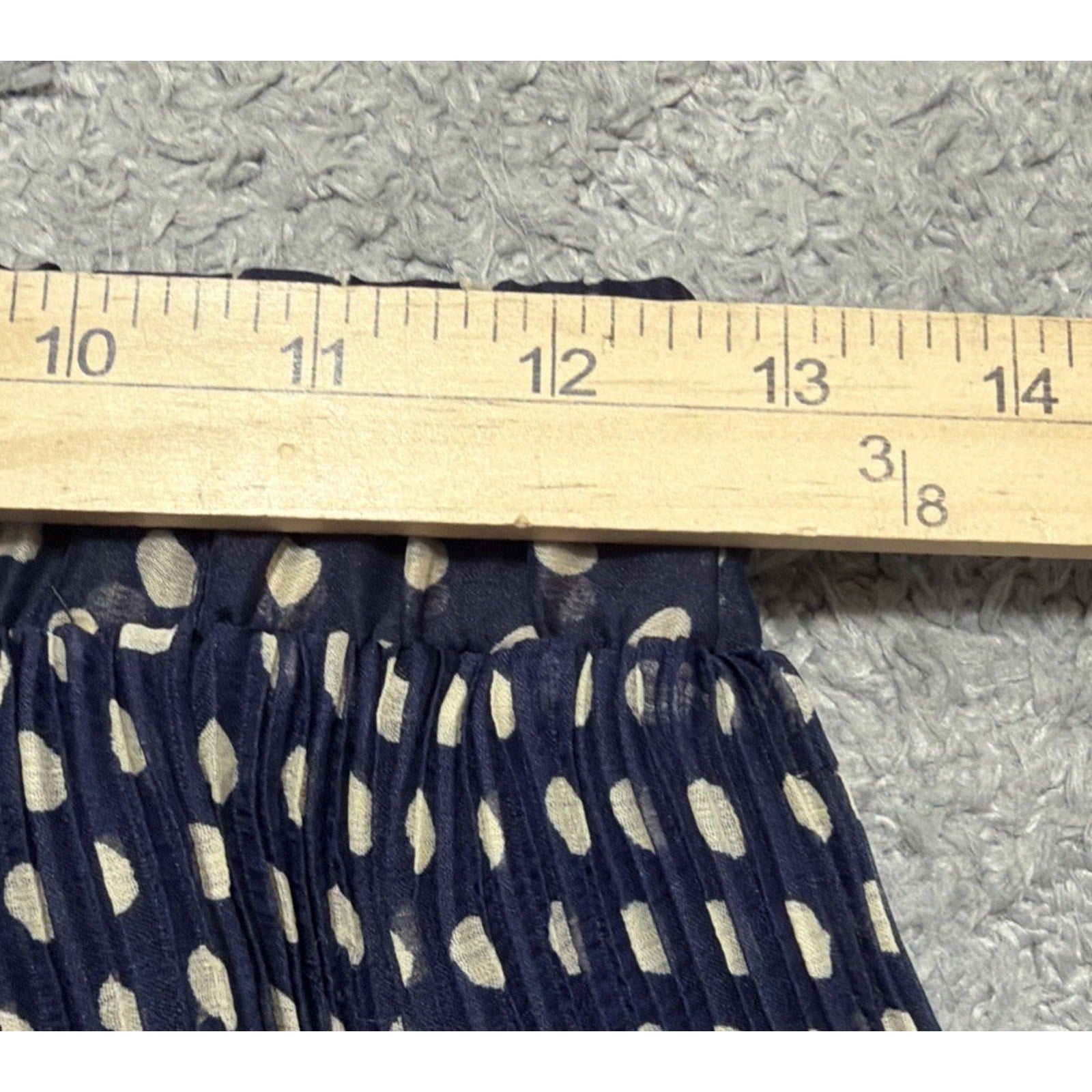 New Forever 21 Skirt Navy Blue Polka Dots Accordion Pleat Women’s Junior’s S