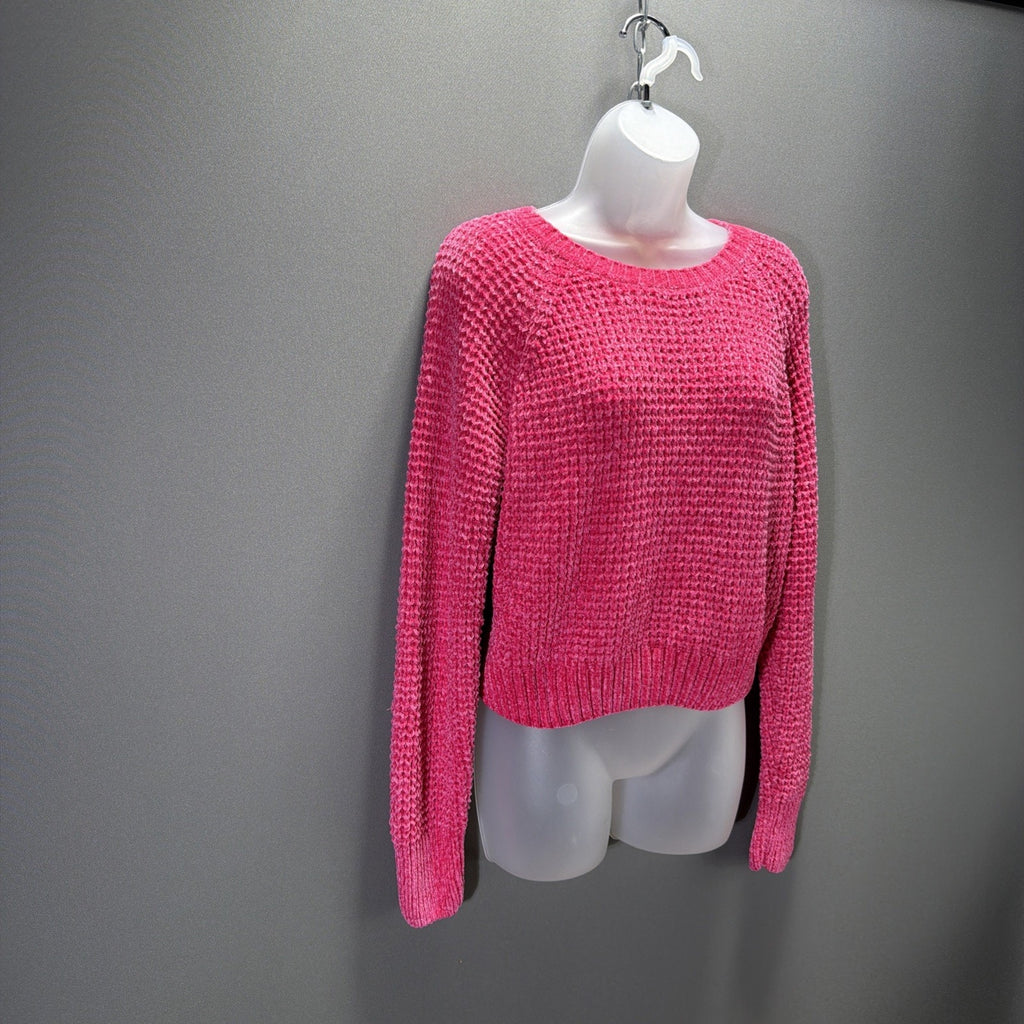 Altar'd State Sweater Womens M Pullover Knit Cropped Long Sleeve Pink New
