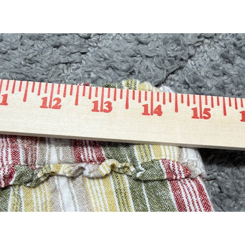 Definitions By D Jeans Shorts Striped Multicolor Front Tie Linen Blend Pockets M