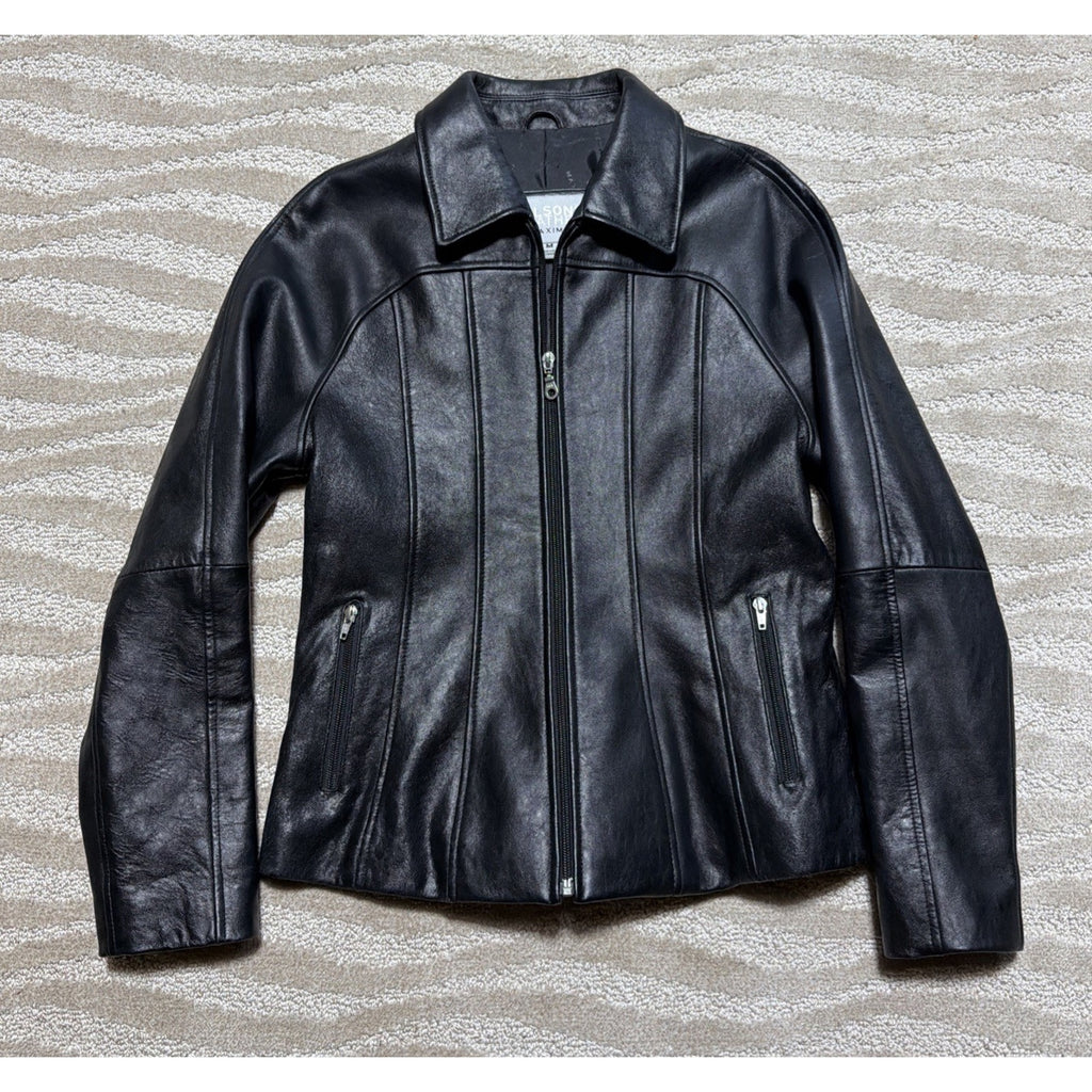 Women’s Wilson’s Leather Maxima Black Genuine Leather Jacket Size Medium