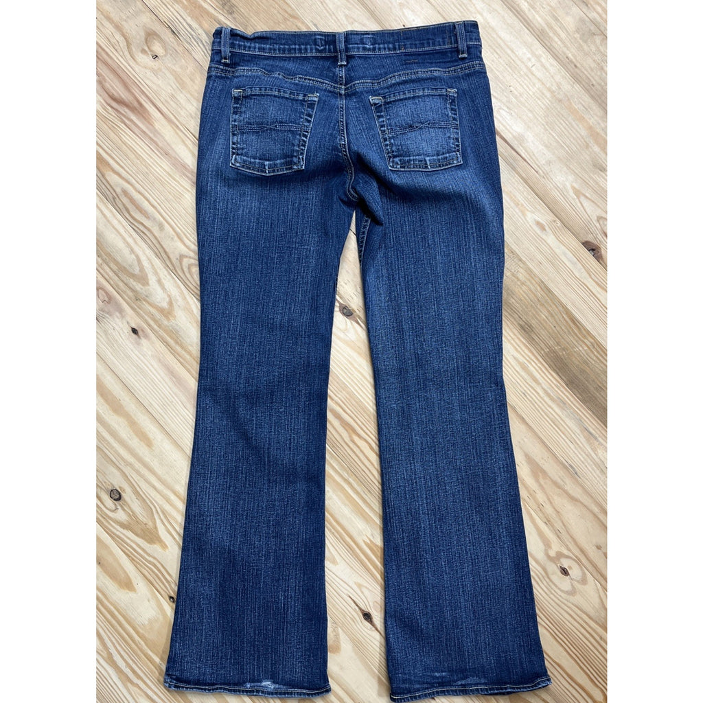 Express jeans sz 8S women sarula low slung flare denim blue