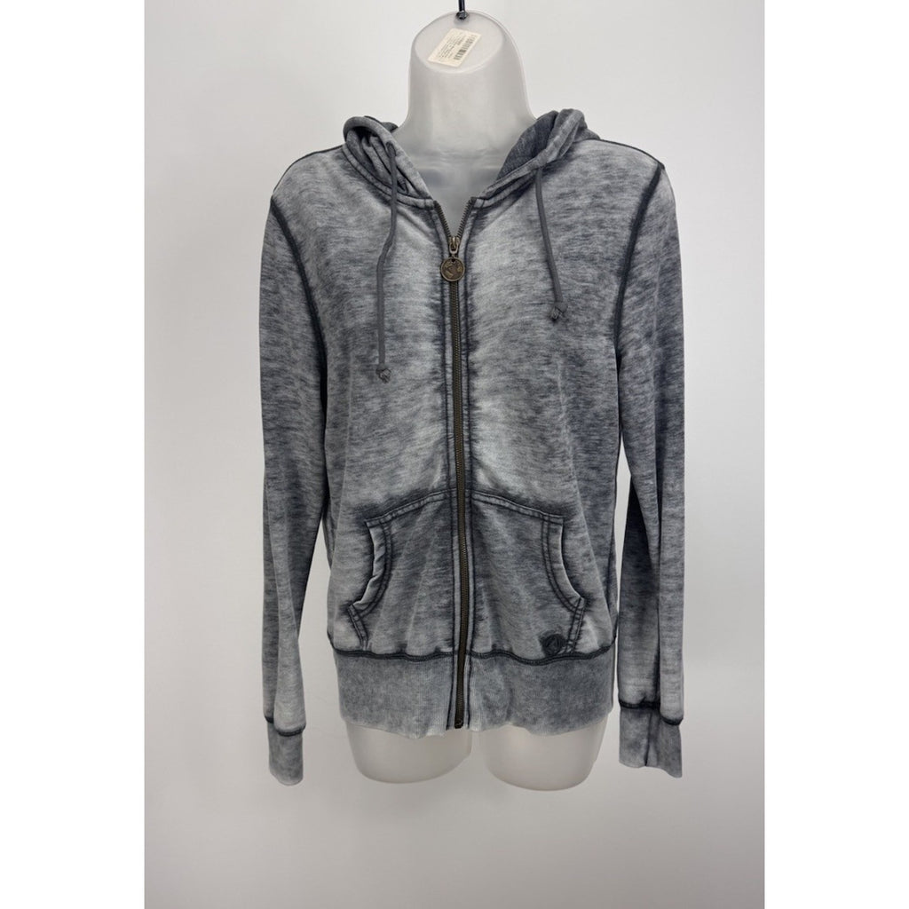 Free Planet Gray Mixed Logo Hoodie Sweatshirt Women’s Medium EUC