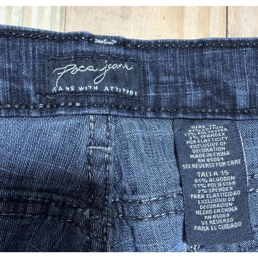 Vtg 90s Y2K Paco International Embroidered Spell Out Jeans Skater Straight Sz 15