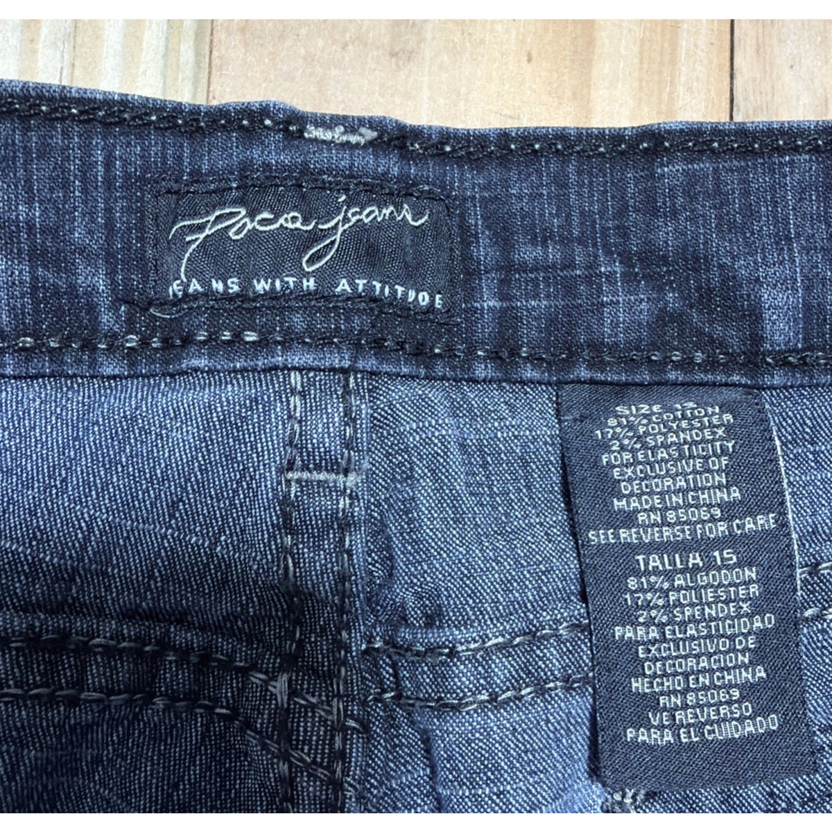 Vtg 90s Y2K Paco International Embroidered Spell Out Jeans Skater Straight Sz 15