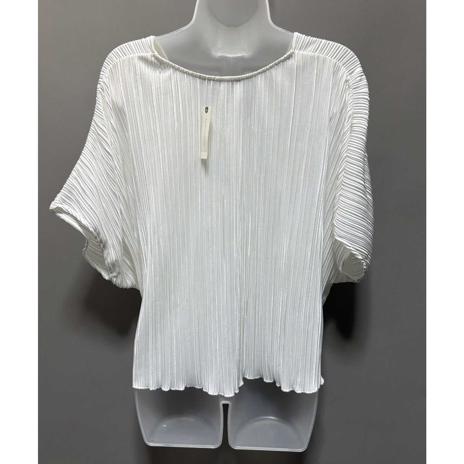 Anthropologie Eri + Ali White Pleated Dolman Sleeve Twist Front Top Womens S NWT