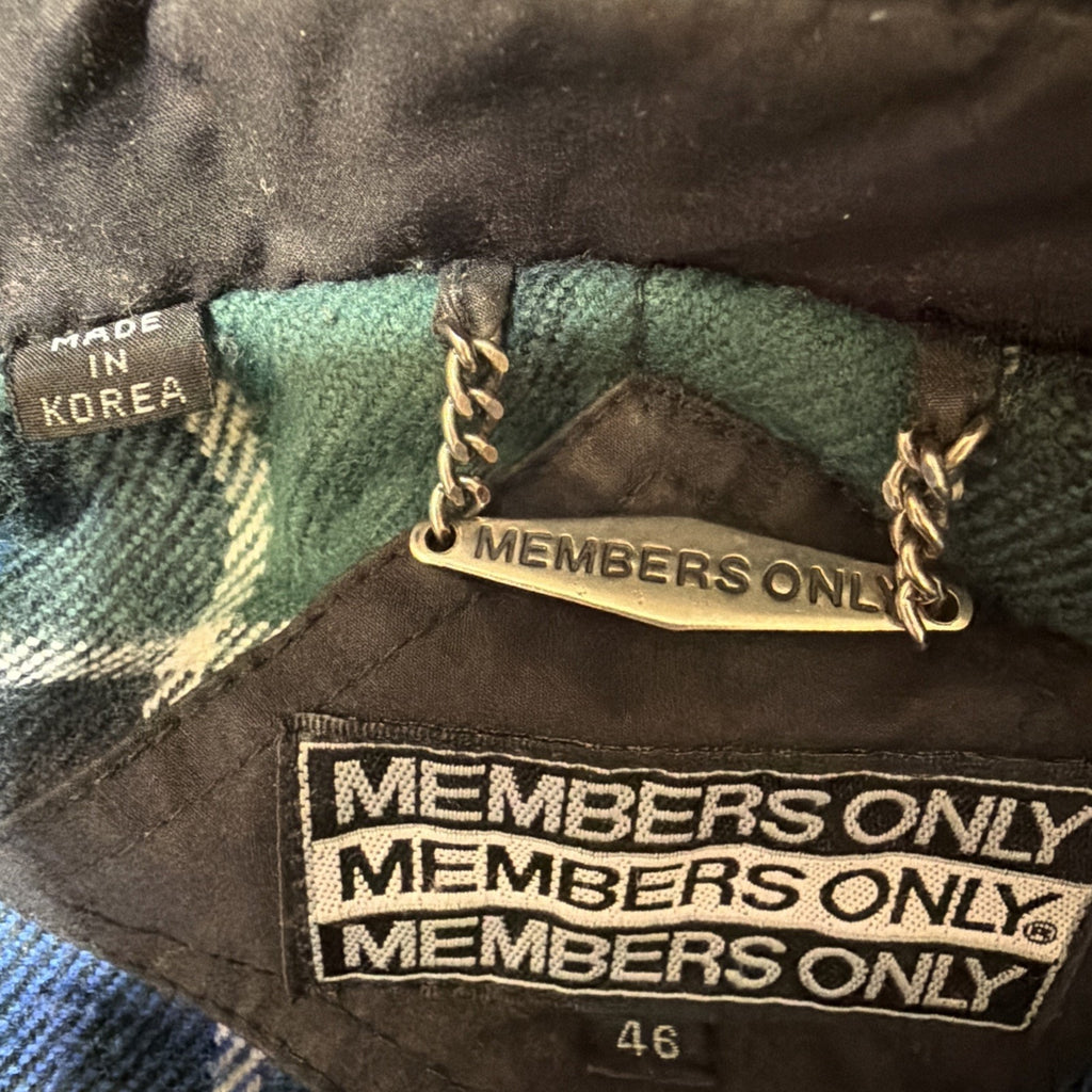 Vintage 80s Members Only Cafe Racer Jacket Mens Size 46 Black Quilted