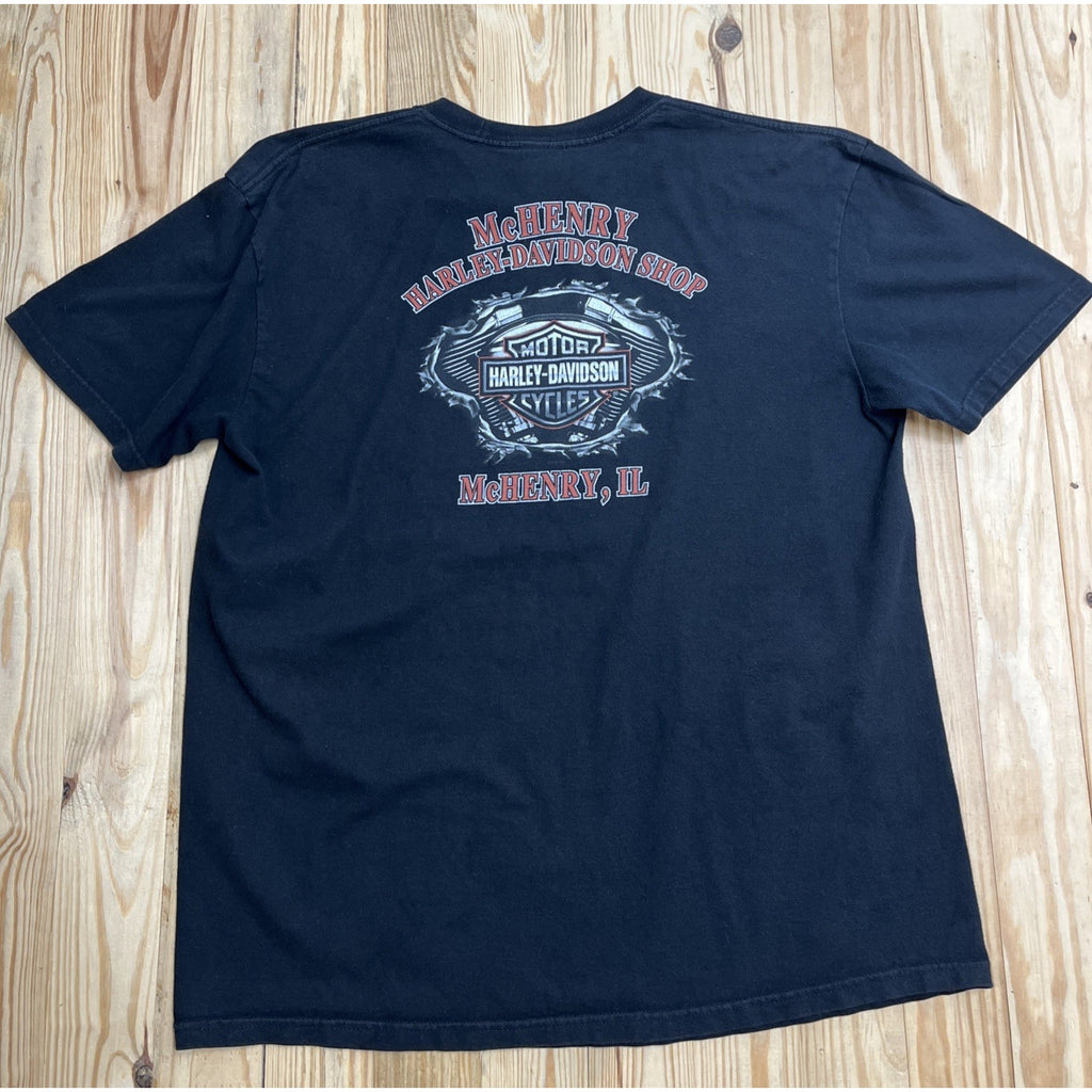Vintage Harley Davidson Fiery Wolves Graphic T Shirt Size XL