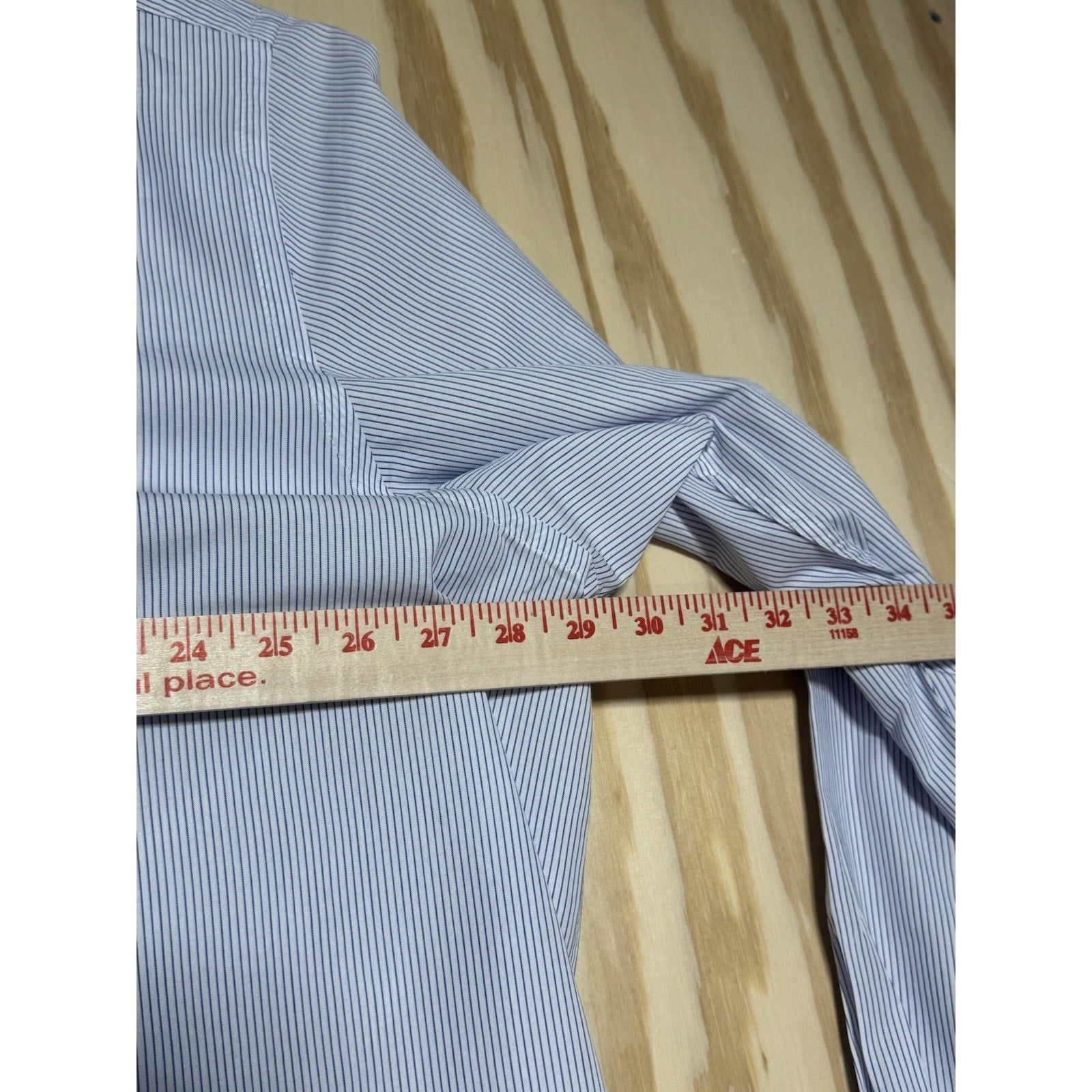 Dustin Mens Dress Shirt Blue Stripe Button Front Long Sleeve Cotton Blend NWT 17