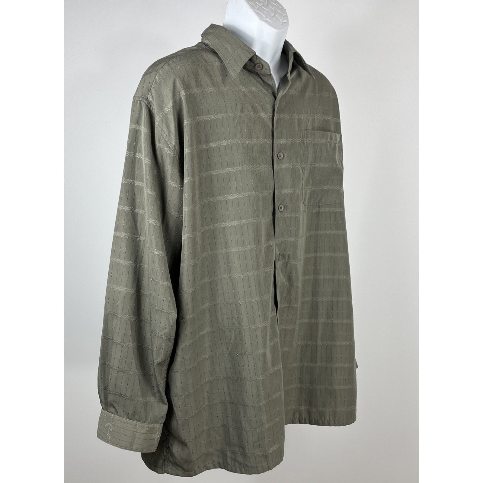 Vintage Haband Embroidered Green Button Up Shirt Size XL