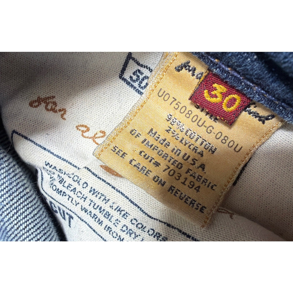 Y2K 7 For All Mankind Women's Bootcut Jeans Blue Yellow Emb Size 30 X 27
