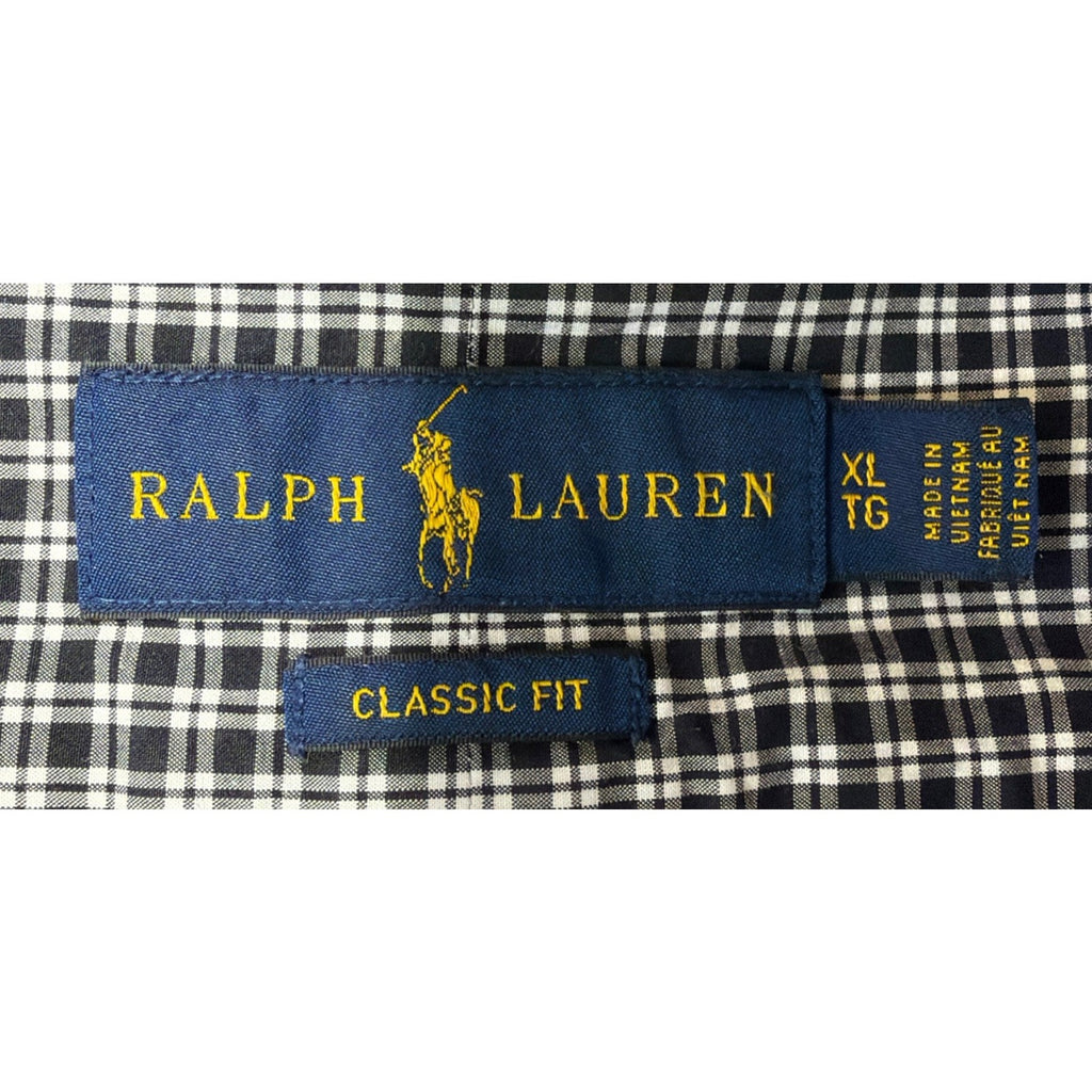 Ralph Lauren Classic Fit Oxford Gingham Check Shirt Casual Button-Up Size XL