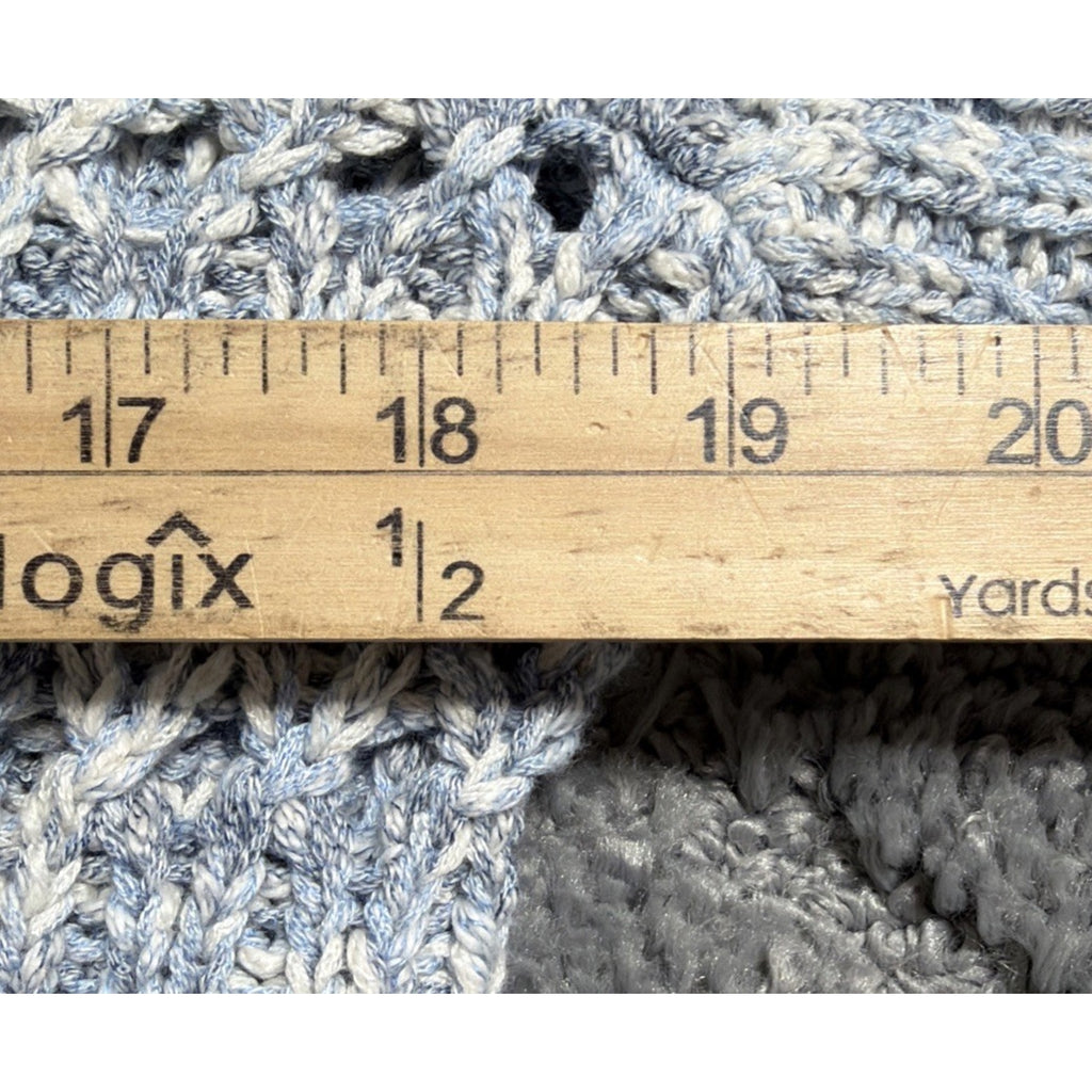 LOFT Marled Chunky-Knit Button V-Neck Cardigan Sweater Blue Small Msrp 98$