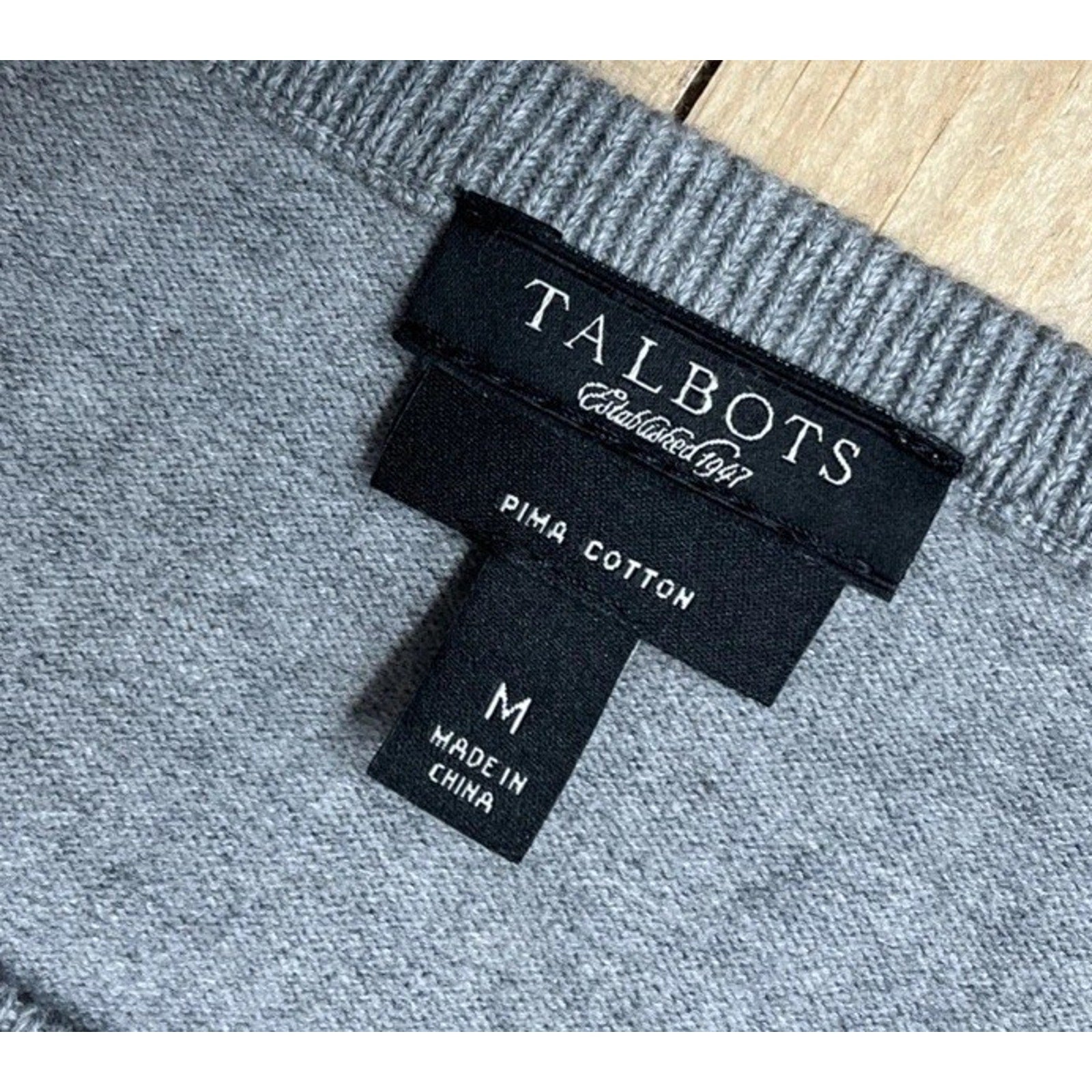 TALBOTS Womens pima cotton stretch knit tank top Gray M