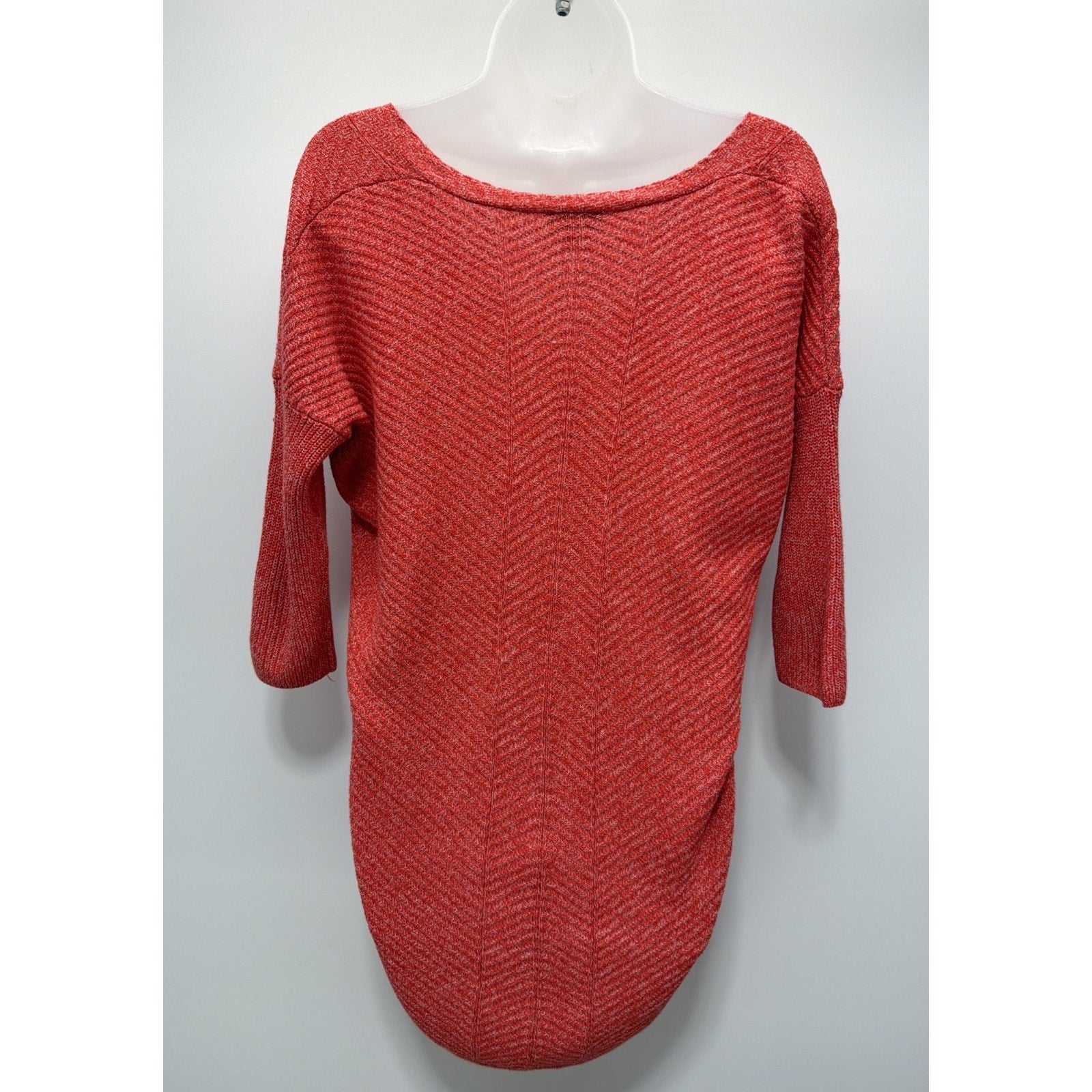 Express Sweater Shirt Tunic Sweater Top Pullover Women's S Cotton Red 3/4 Sleev