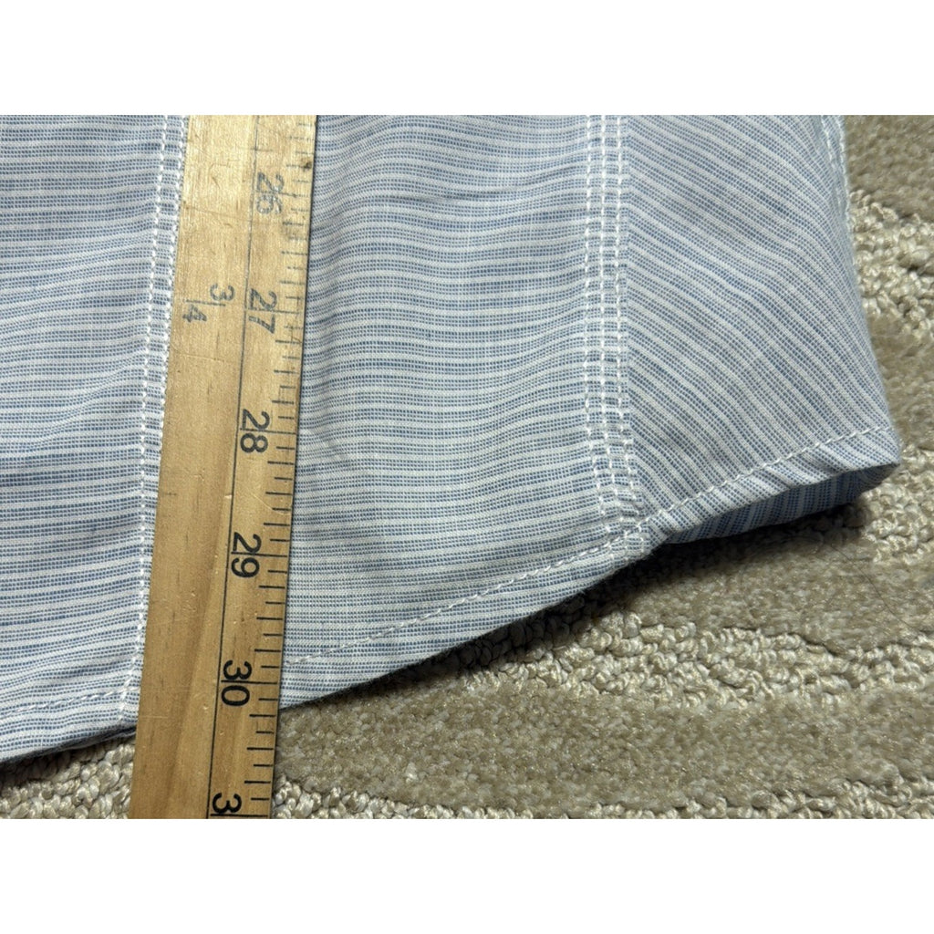 BKE Buckle Pearl Snap Western Men L Button Down Shirt 2 Pocket Blue