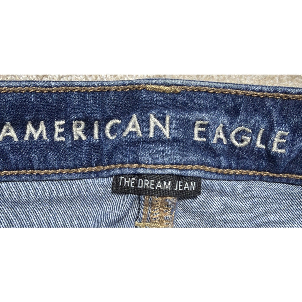 American Eagle Women's The Dream Jean Super Hi-Rise Stretch Denim Blue Jeans