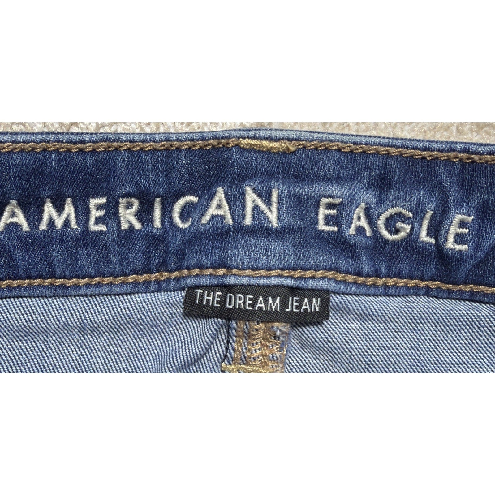 American Eagle Women's The Dream Jean Super Hi-Rise Stretch Denim Blue Jeans