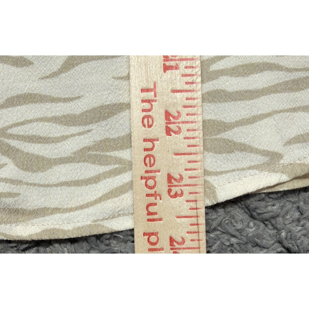 A New Day Long Sleeve Cream and Beige Zebra Striped Women's Top Small