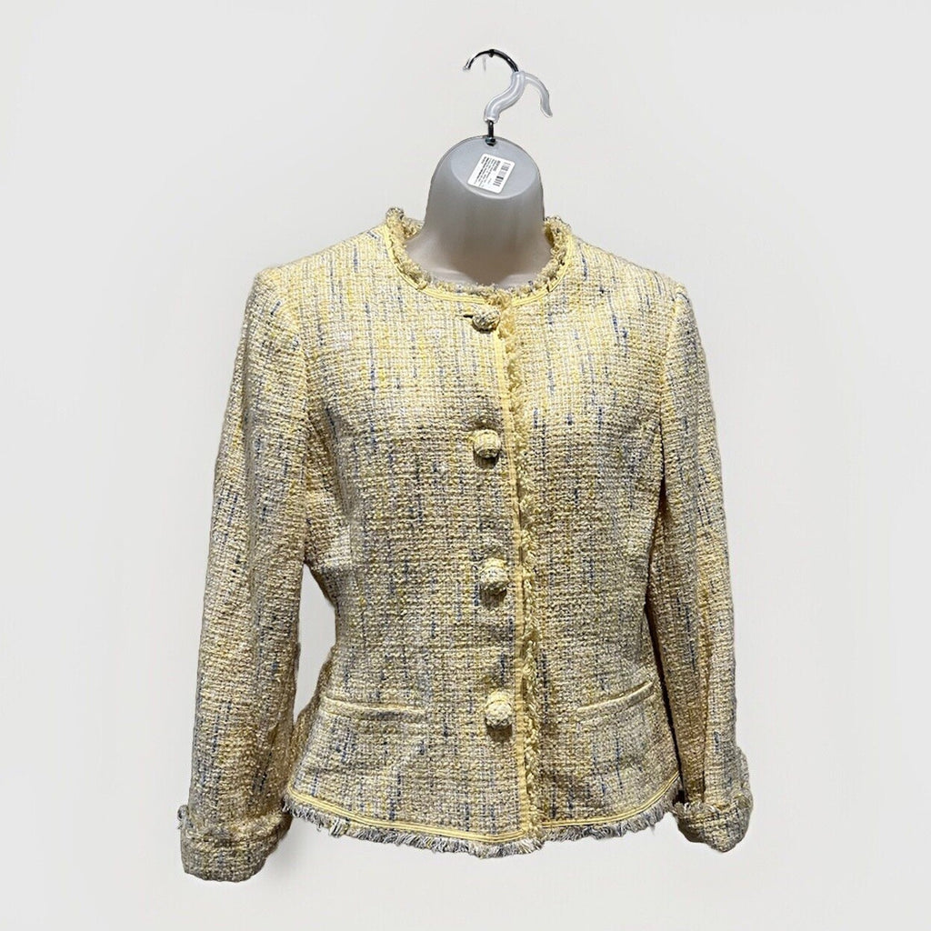 Emma James Women’s 10 Liz Claiborne Lined Tweed Fringe Blazer Jacket
