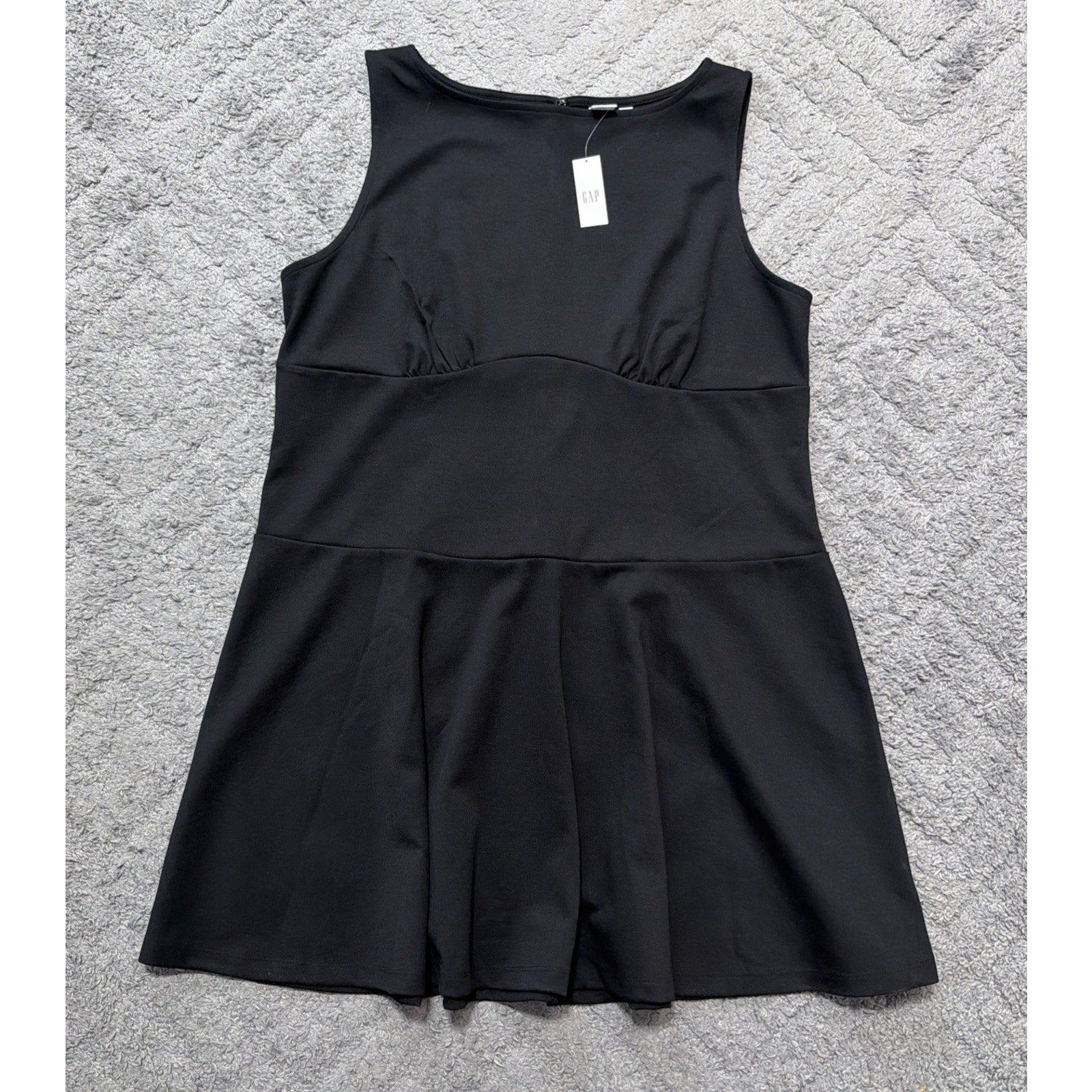 Gap Women's Mini Dress Boat Neck Round Sleeveless Black Size XXL NWT