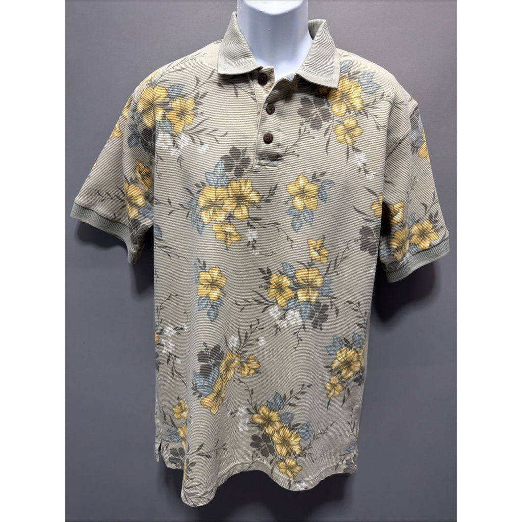 Vintage Biscayne Bay men’s Large Floral Short Sleeve polo shirt