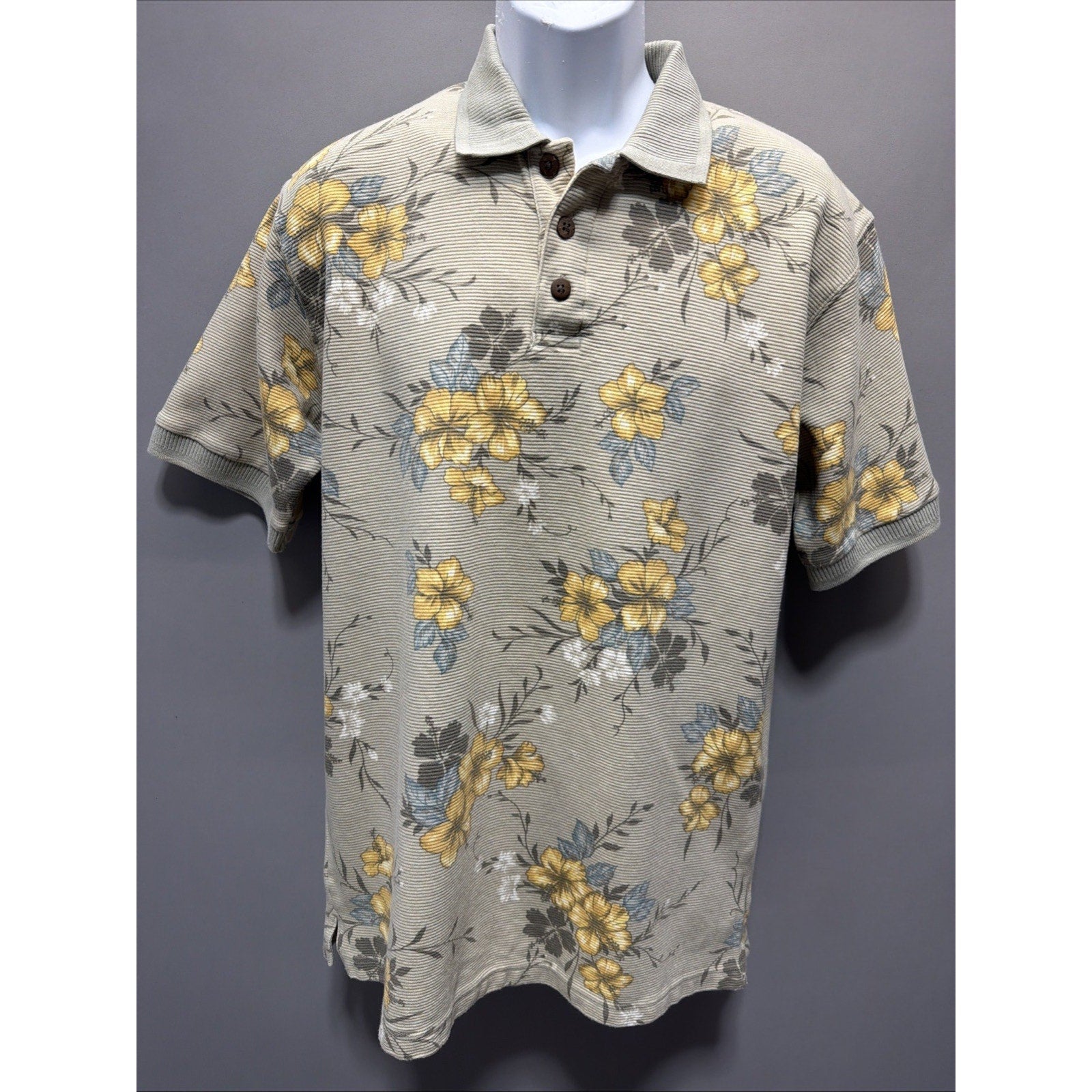 Vintage Biscayne Bay men’s Large Floral Short Sleeve polo shirt